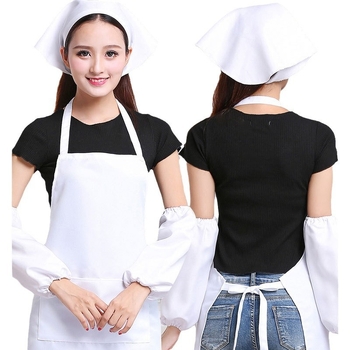 Εκτυπωμένα μανίκια για στολές σερβιτόρων εστιατορίου, τριγωνικό φουλάρι κεφαλής με προσαρμογή λογότυπου