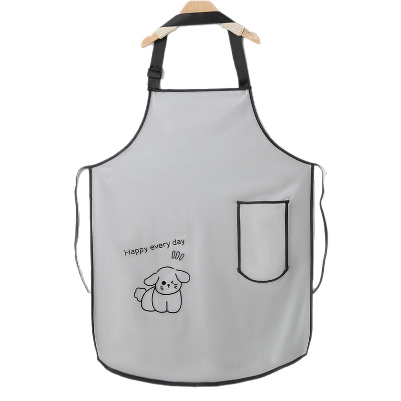 Διάφανη ποδιά κουζίνας από TPU, αδιάβροχη και ανθεκτική στο λίπος, με ρυθμιζόμενο λαιμό και χωρίς μανίκια, γλυκό σχέδιο κινούμένων σχεδίων