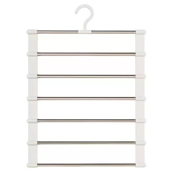 Raft pentru pantaloni cu mai multe niveluri, organizator antialunecare pentru garderobă, clips pliabil pentru pantaloni