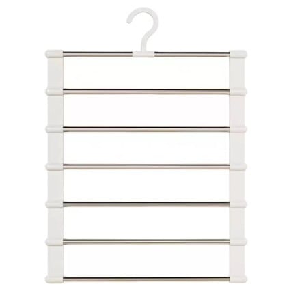 Raft pentru pantaloni cu mai multe niveluri, organizator antialunecare pentru garderobă, clips pliabil pentru pantaloni