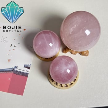 Ružový kremeň kryštálová guľa – dekorácia, nočné svetlo, prispôsobiteľné