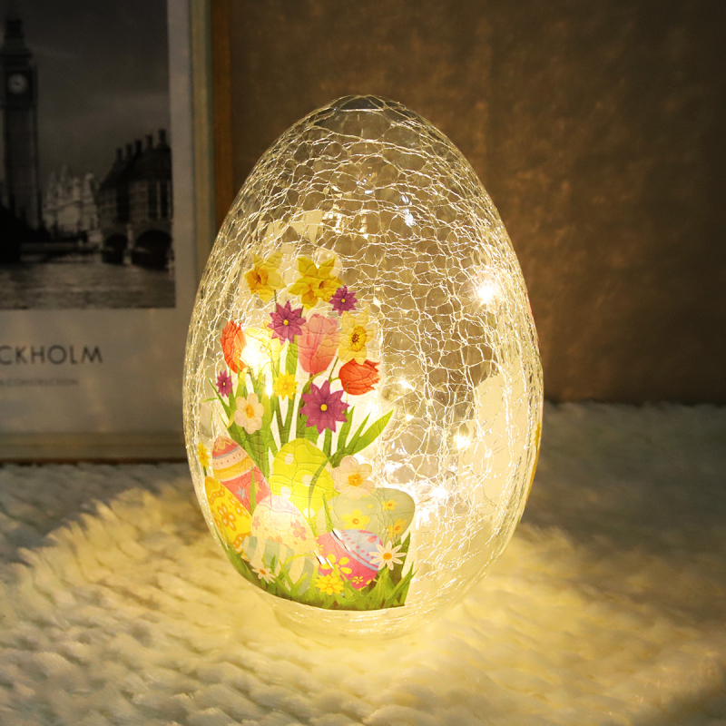 LED абажур за външно осветление от напукано стъкло, глобус