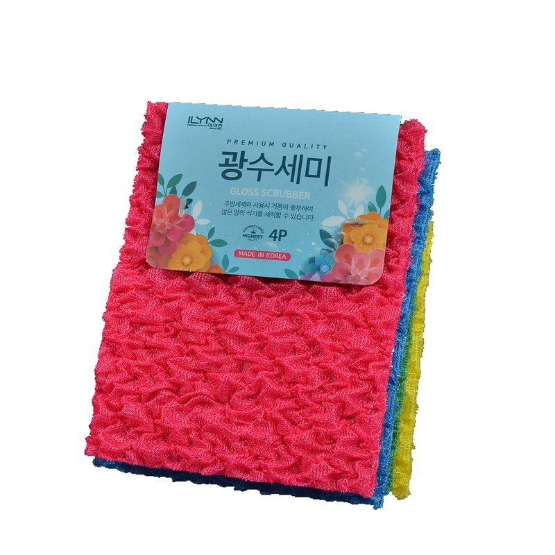 Комплект от четири полиестерни кърпи за съдове и абразивни гъбички за тенджери и купи