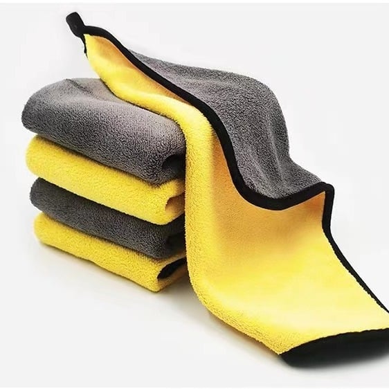 5 бр. кърпи за почистване на автомобил от коралов велур, двустранни, двуцветни, удебелени и високо попиващи