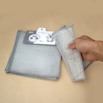 Неслипваща кърпа за съдове с метална тел, едностранна сребърна нишка, подходяща за тенджери и купи; многофункционална кухненска кърпа