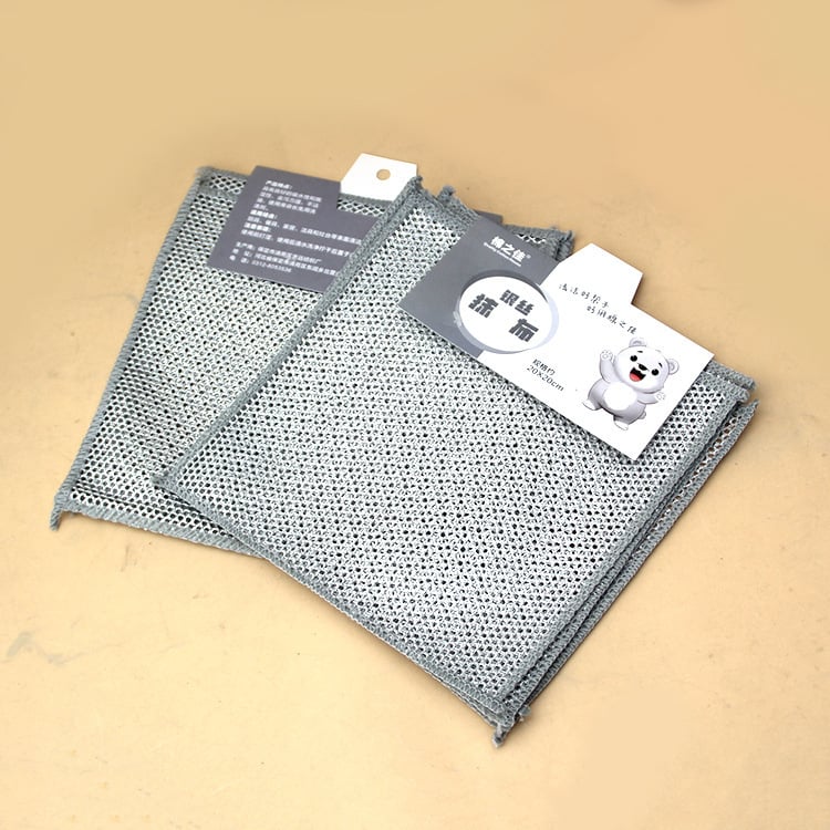 Неслипваща кърпа за съдове с метална тел, едностранна сребърна нишка, подходяща за тенджери и купи; многофункционална кухненска кърпа