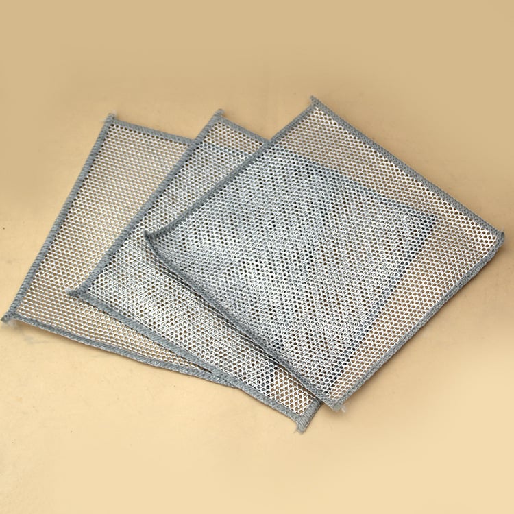 Неслипваща кърпа за съдове с метална тел, едностранна сребърна нишка, подходяща за тенджери и купи; многофункционална кухненска кърпа