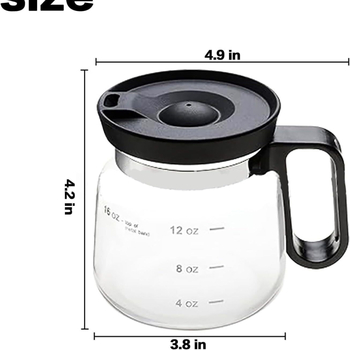 16 oz стъклена чаша за кафе, ръчно издувана от високо боросиликатно стъкло