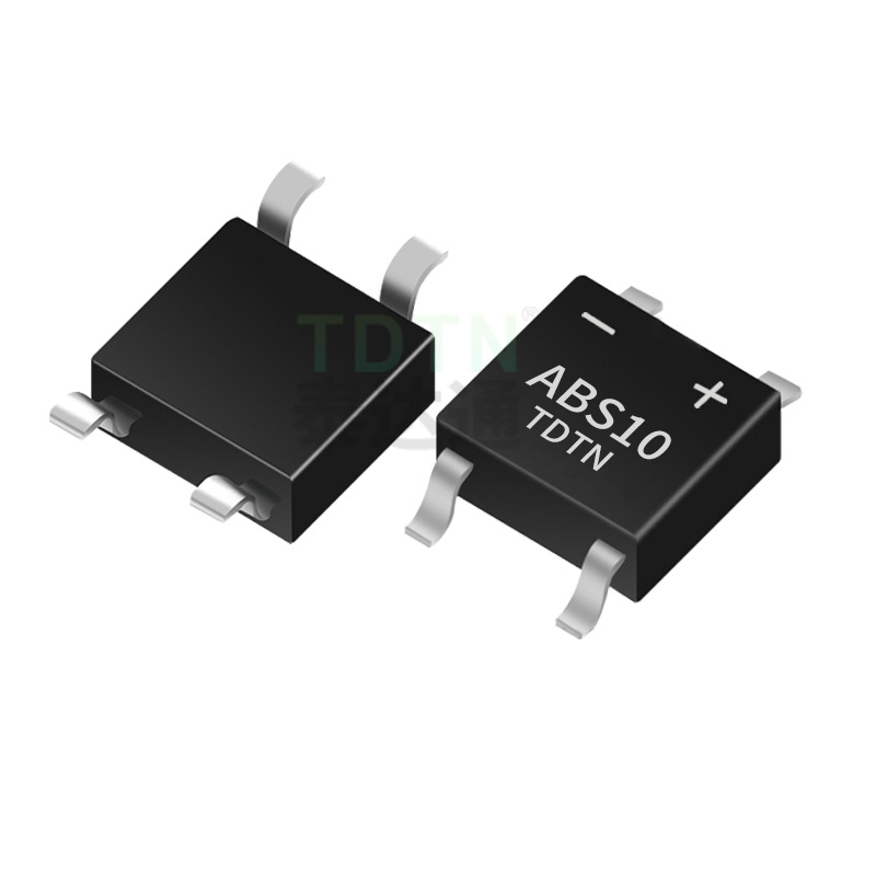 ABS10 Изправителен мост, 1A, 1000V, 46 mil голям чип, SOP-4 ABS пакет