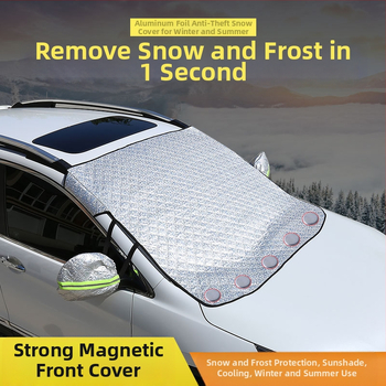 Slnečná clona na predné sklo auta s hliníkovou fóliou, magnetické upevnenie, tepelná izolácia a záves