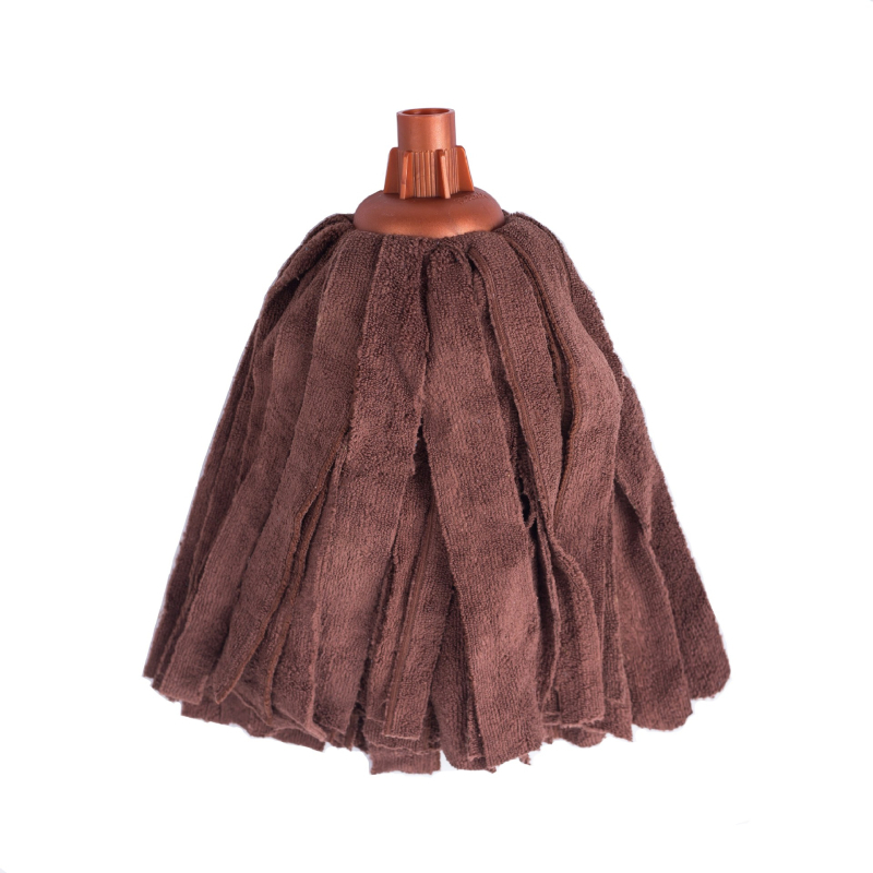 Микрофибър моп с кръгла пластмасова глава, абсорбиращ терри плат за домашно почистване.