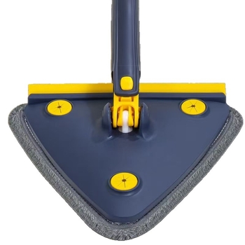 Mop triunghiular pentru podea, fără atingere cu mâinile, cu două funcții pentru curățarea geamului și a pereților