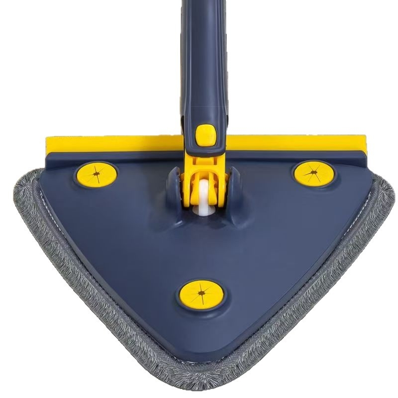 Mop triunghiular pentru podea, fără atingere cu mâinile, cu două funcții pentru curățarea geamului și a pereților