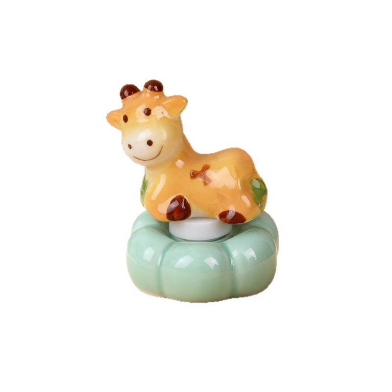 Figurină ceramică rotativă pentru birou, cu animale de desene animate, pentru relaxare