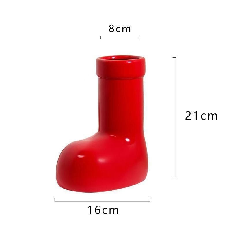 Pantof roșu din ceramică – ornament de birou, decor de masă, suport pentru vază, cadou elegant