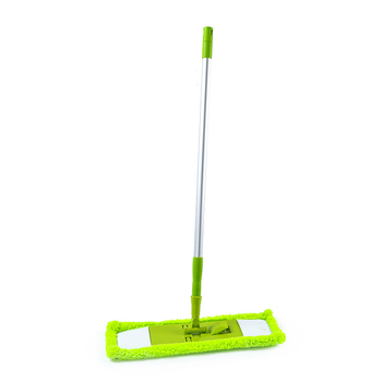 Mop plat pentru podele din lemn, cu cârpă microfibră și capăt din velur coral