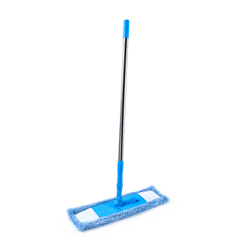 Mop plat pentru podele din lemn, cu cârpă microfibră și capăt din velur coral