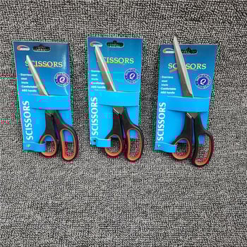 Ψαλίδια ραπτικής από ανοξείδωτο ατσάλι, για γραφείο και οικιακή χρήση, με μακρύ λάμα και χειρολαβή από πολυπροπυλένιο