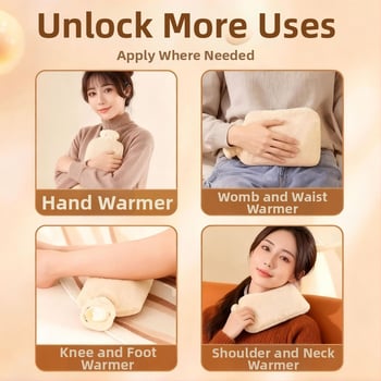 Бутилка за гореща вода с плюшено покритие, защита против експлозия, загрява ръцете и краката, преносим нагревател за студентско общежитие