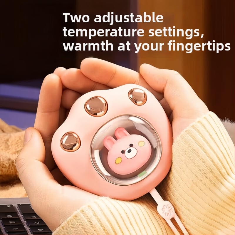 Θερμαντήρας χεριών σε σχήμα πατουσιάς γάτας, USB επαναφορτιζόμενος, φορητός, γρήγορη θέρμανση, δώρο χειμώνα