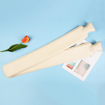 Дълга гумена бутилка за гореща вода с удебелен вътрешен слой, запълване с вода, голям размер за деца, домашна употреба.