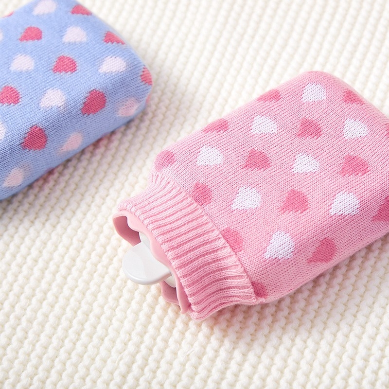 Силиконова бутилка за гореща вода със защита от експлозия, малък размер, 350 ml, сладък дизайн за затопляне на корема и ръцете