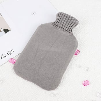 Бутилка за гореща вода с калъф от зайча козина, естествен каучук, удължен горещ компрес за затопляне на завивката