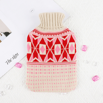 Бутилка за гореща вода с калъф от зайча козина, естествен каучук, удължен горещ компрес за затопляне на завивката