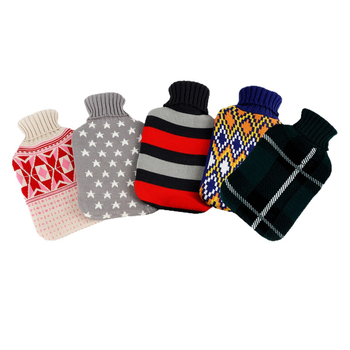 Бутилка за гореща вода с калъф от зайча козина, естествен каучук, удължен горещ компрес за затопляне на завивката