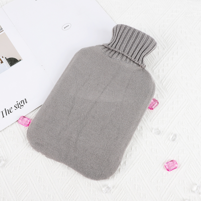 Бутилка за гореща вода с калъф от зайча козина, естествен каучук, удължен горещ компрес за затопляне на завивката