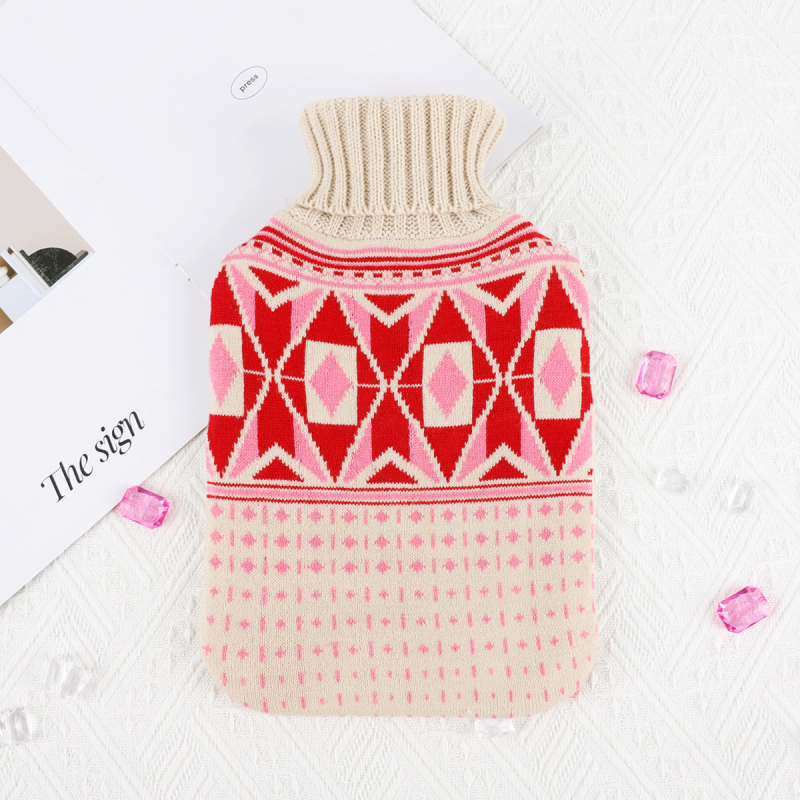 Бутилка за гореща вода с калъф от зайча козина, естествен каучук, удължен горещ компрес за затопляне на завивката