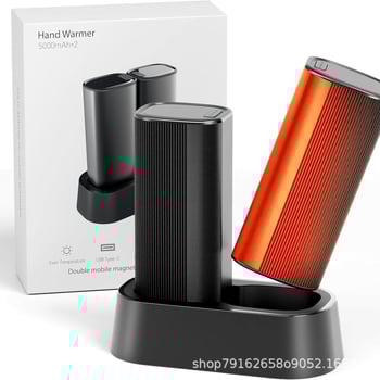 2025 Νέο μοντέλο μαγνητικός θερμαντήρας χεριών δύο σε ένα με αποσπώμενο τμήμα, επαναφορτιζόμενος μέσω USB