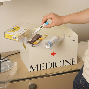 Акрилна аптечка за дома – семейна медицинска кутия за съхранение, прахоустойчива, преносим комплект за първа помощ с голям капацитет