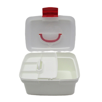 Пластмасова компактна аптечка за дома с отделения за лекарства