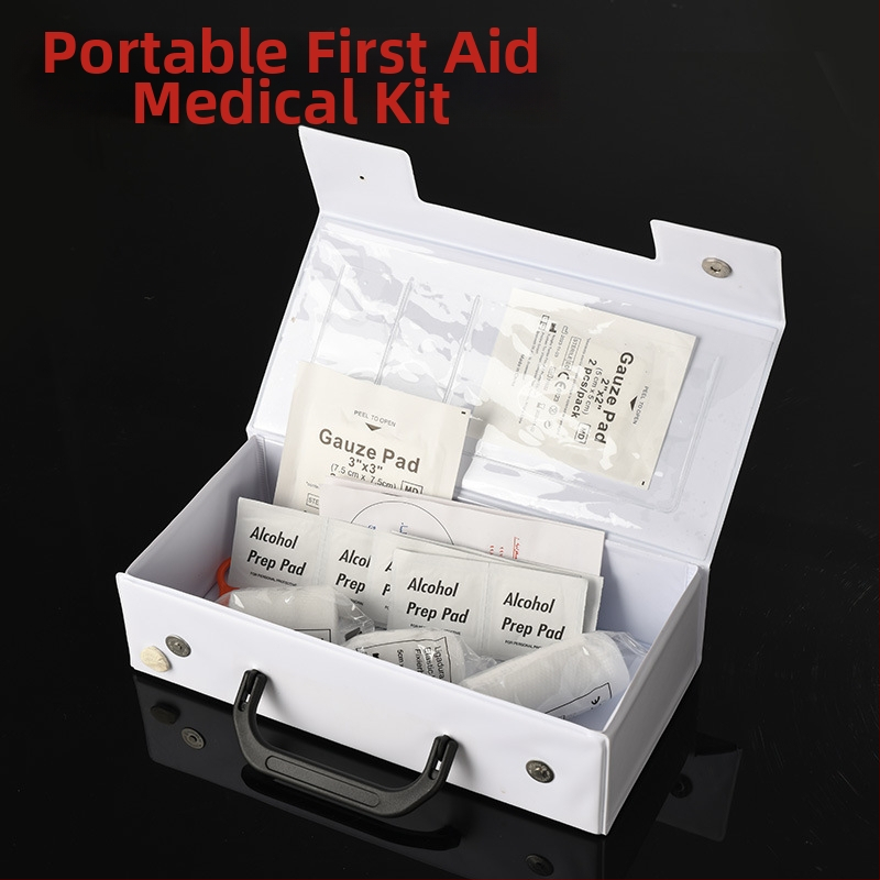 Портативен комплект за първа помощ с флип-капак и PVC кутия за съхранение на лекарства за дома и навън