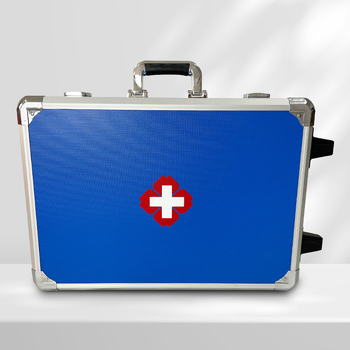 Комплект за първа помощ от алуминиева сплав, голяма вместимост, преносим открит медицински куфар