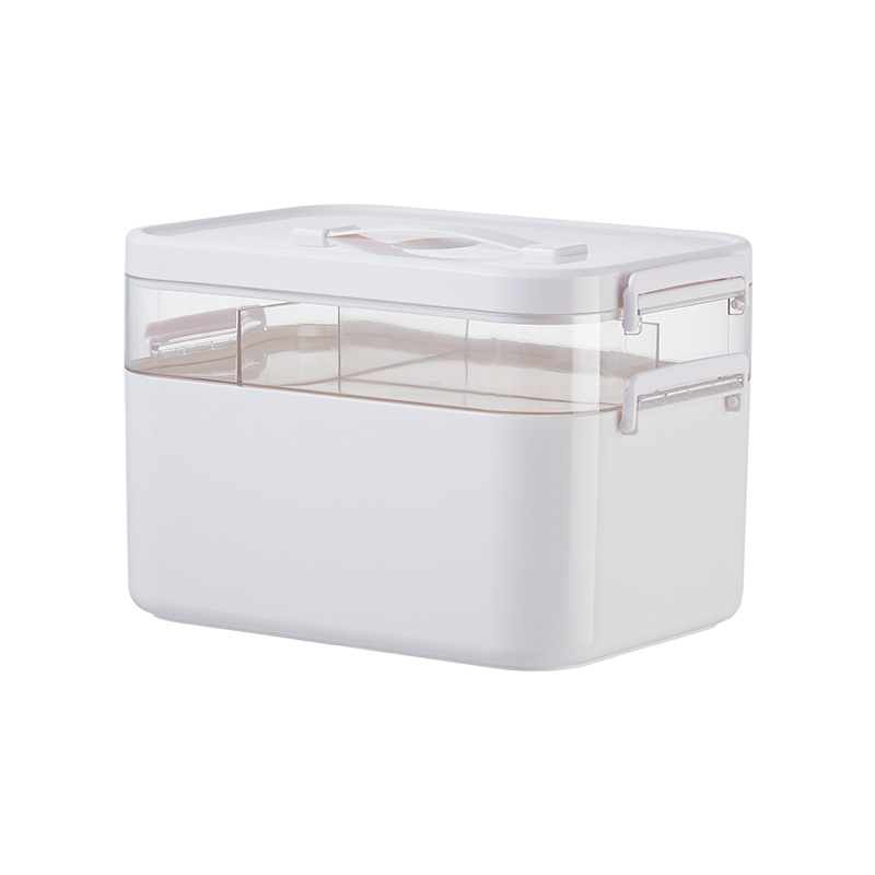 Домашна преносима аптечка за първа помощ с две отделения, голям капацитет и удобна дръжка