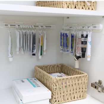 Изтеглящ се държач за мазила с плъзгащи щипки, без пробиване, подвесен органайзер за лекарства на врати на шкаф