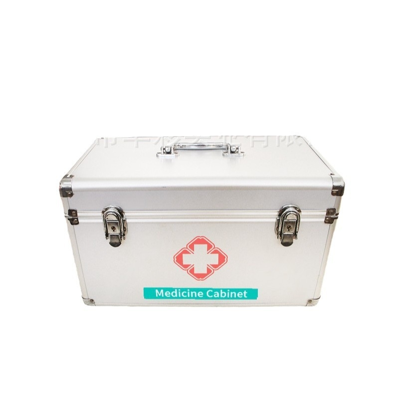 Преносим комплект за първа помощ от алуминиева сплав за дома, компактна метална аптечка
