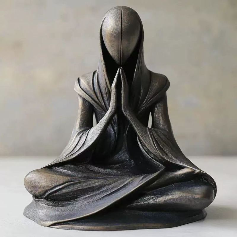 Фигура на извънземен от смола за бюро — декоративна статуя за медитация, модерен дизайн