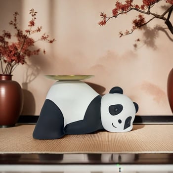 Мила панда — тава за вход със съхранение на ключове, декоративна настолна украса за хол и масичка за кафе, подарък за нов дом