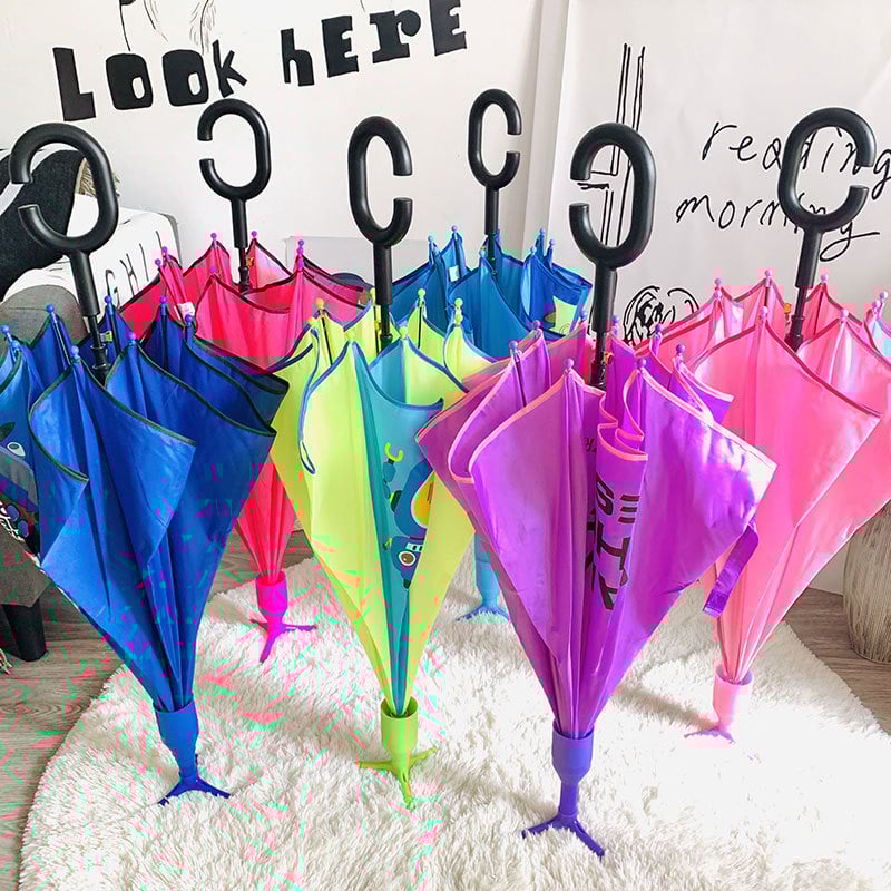 Παιδική ομπρέλα με σχέδιο καρτούν, ανάποδη ομπρέλα τύπου C, αυτόματη λειτουργία ανοίγματος/κλεισίματος, στέκεται μόνη της, προστασία από τον ήλιο