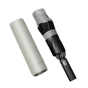 10‑ръбен голям автоматичен чадър за двама – слънчево и дъждовно използване, сгъваем чадър с LED фенерче