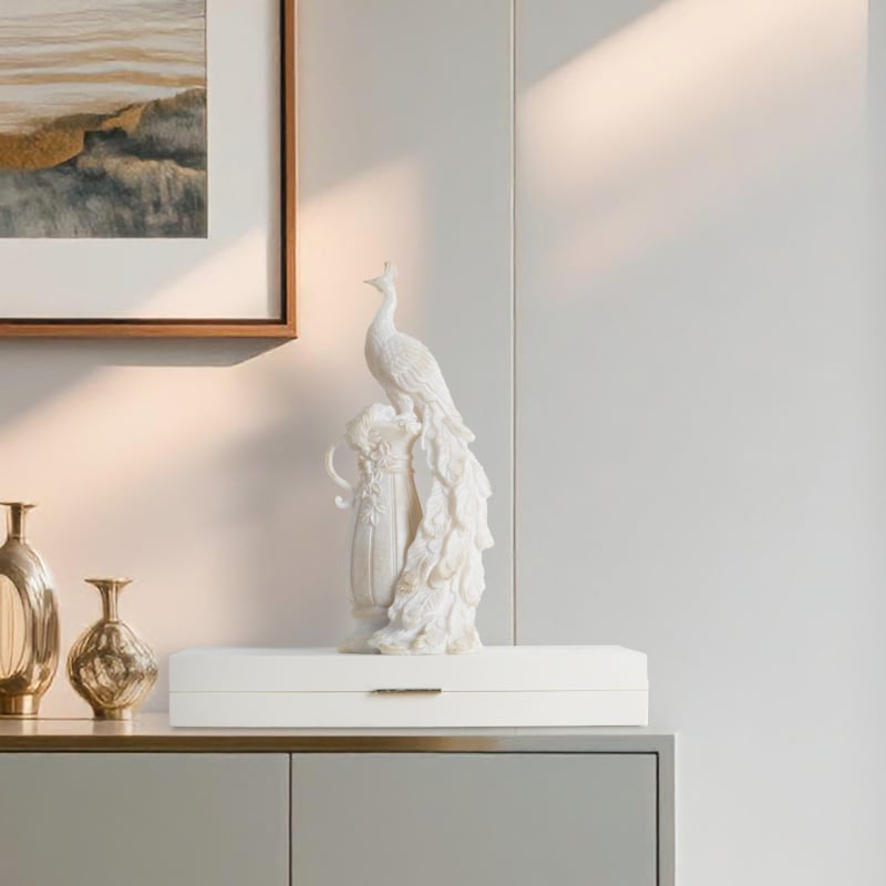 Европейски стил луксозна декоративна фигура – паун, за телевизионен шкаф, домашна и градинска украса, сватбен реквизит