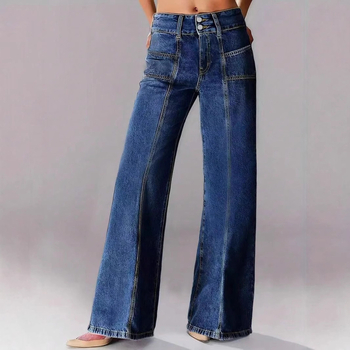 Дамски дънкови панталони, Slim-fit, средна талия, ежедневни, пролет 2025