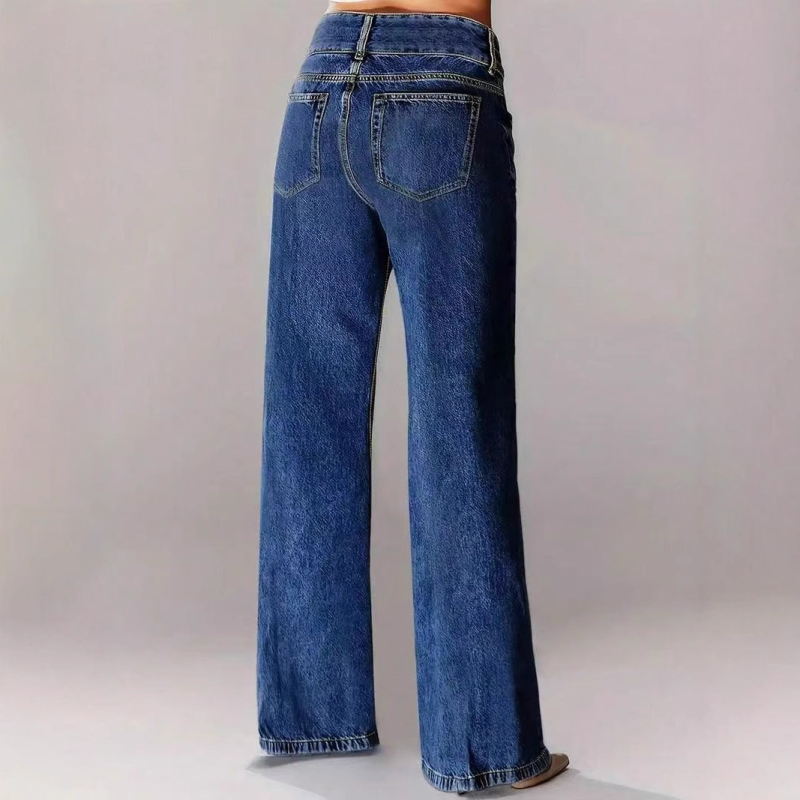 Дамски дънкови панталони, Slim-fit, средна талия, ежедневни, пролет 2025