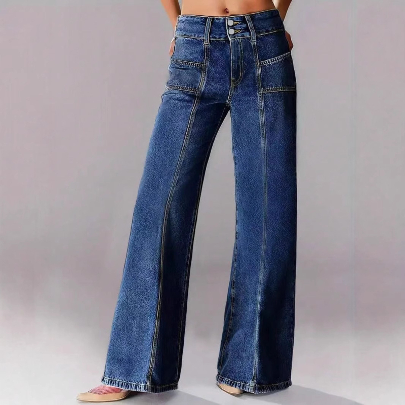 Дамски дънкови панталони, Slim-fit, средна талия, ежедневни, пролет 2025