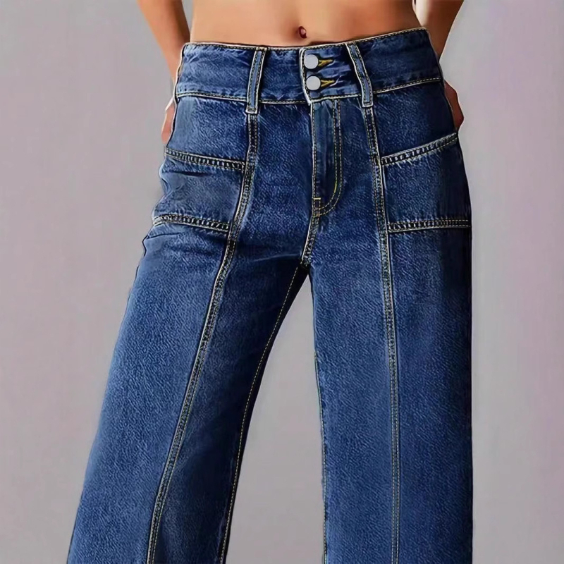 Дамски дънкови панталони, Slim-fit, средна талия, ежедневни, пролет 2025