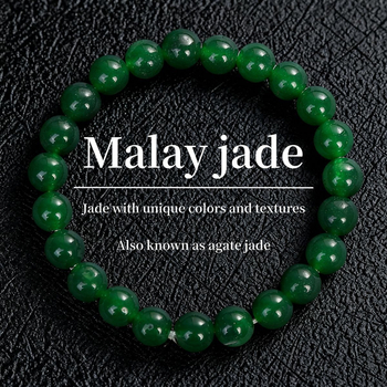 Narukvica od perli Malay Jade - ručno izrađeni prirodni kamen, unisex