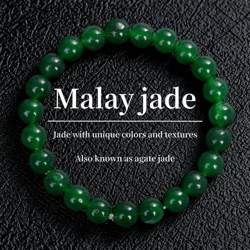 Narukvica od perli Malay Jade - ručno izrađeni prirodni kamen, unisex